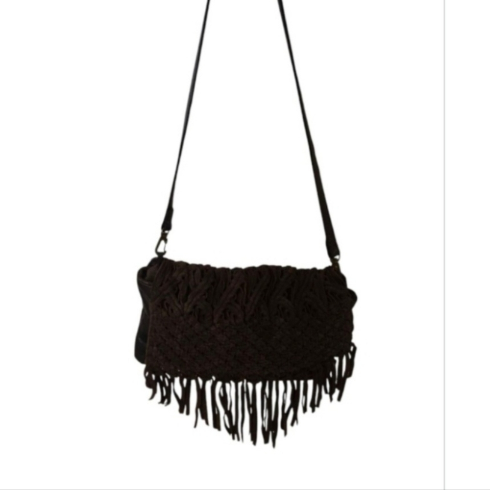 Lucky Brand daisy suede and leather shoulder bag - Picture 1 of 10
